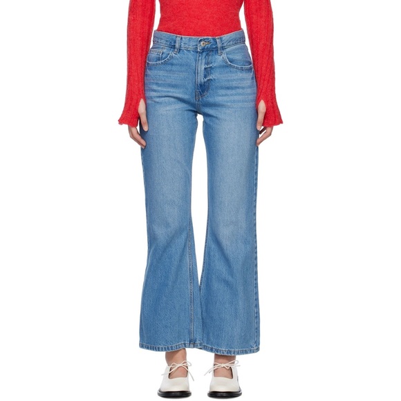 NWT GIMAGUAS Blue Flared Jeans Size 34/XS - Picture 1 of 9